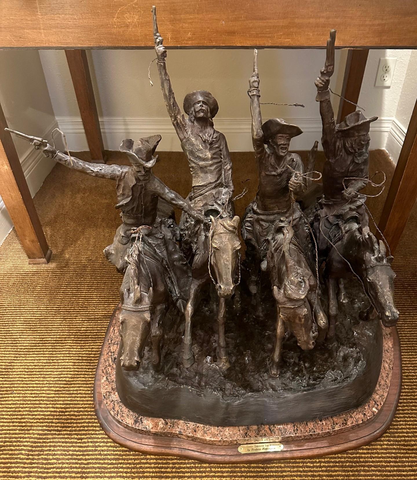 Frederic S. Remington Figurative Sculpture - Coming Through the Rye - Reproduction