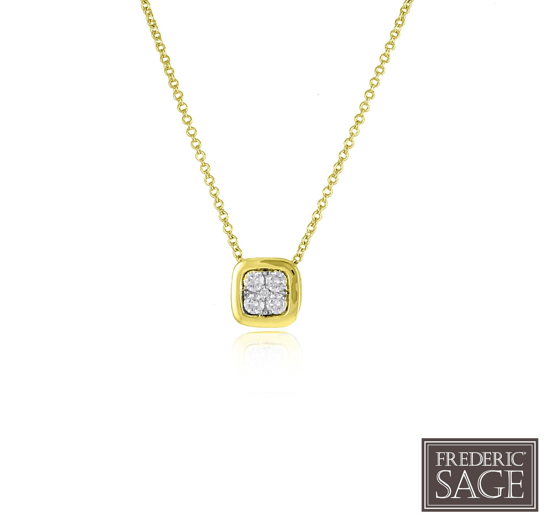 Frederic Sage 0.19 Carat Diamond 7mm Pendant Necklace In New Condition For Sale In New York, NY