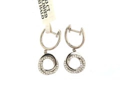 Frederic Sage 0.23 CTW Diamond Infinity Circle Dangle Earrings in 14K, NWT