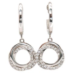 Frederic Sage 0.23 CTW Diamond Infinity Circle Dangle Earrings in 14K, NWT