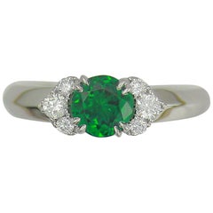 Frederic Sage 0.84 Carat Tsavorite White Diamond Cocktail Engagement Bridal Ring