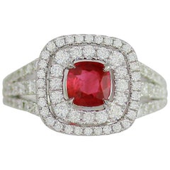 Frederic Sage 0.99 Carat Ruby and White Diamond One of a Kind Ring