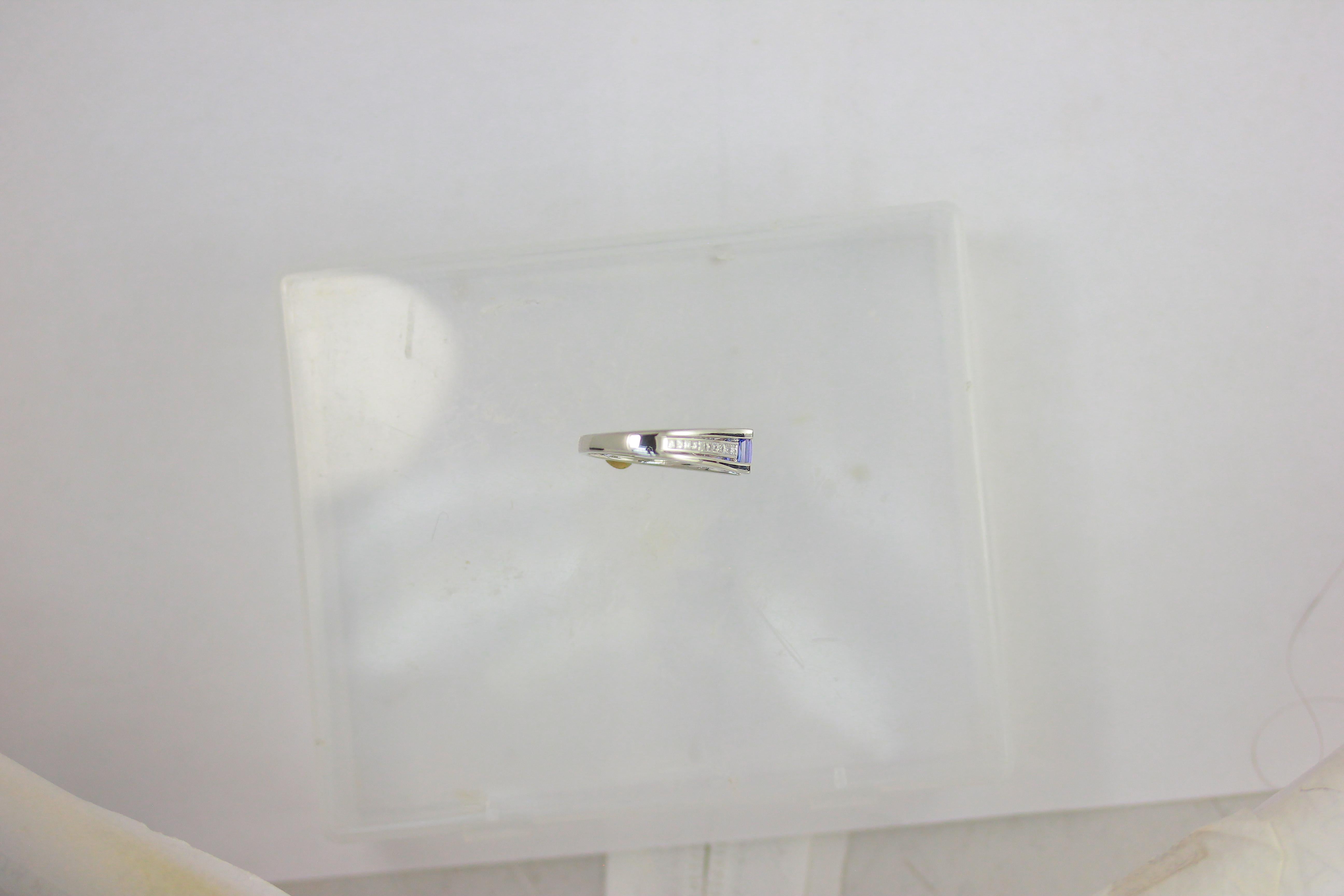 Princess Cut Frederic Sage 1.17 Carat Tanzanite White Diamond Cocktail Engagement Bridal Ring For Sale