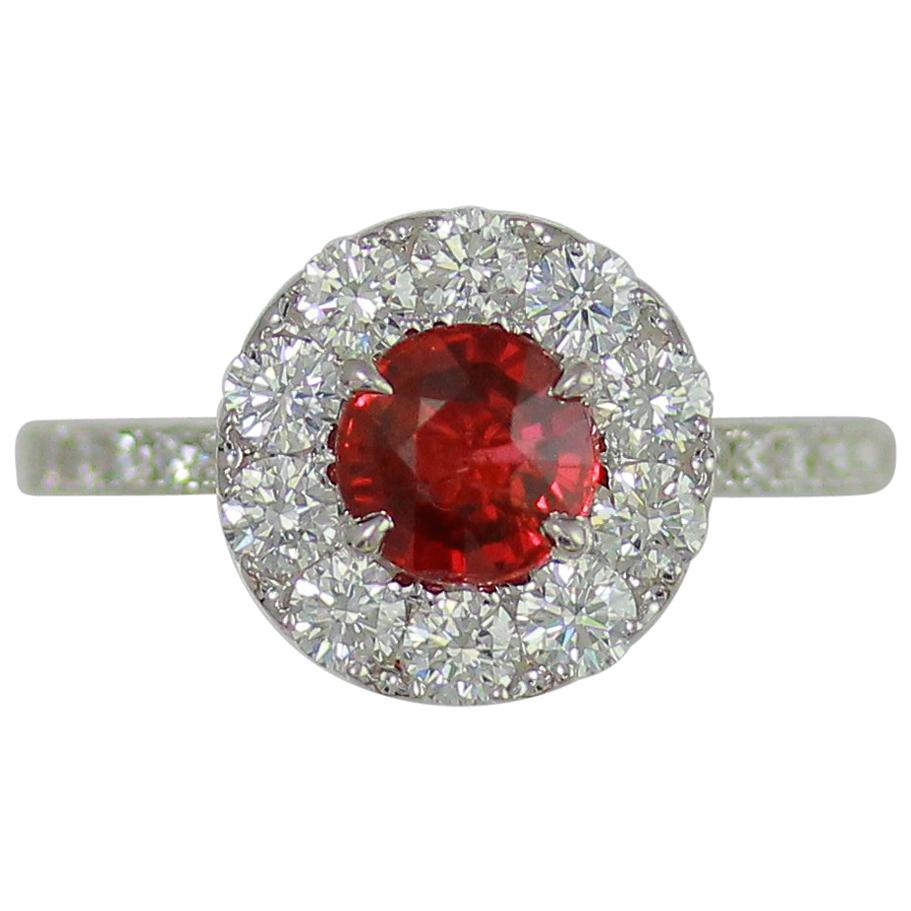 Frederic Sage 1.26 Carat Ruby and Diamond Cocktail Engagement Bridal Ring For Sale