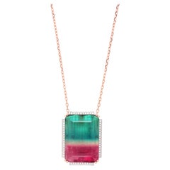 Frederic Sage Collier pendentif en tourmaline melon d'eau 128 carats