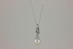 Frederic Sage 1.33 Opal and Pearl One of Kind Pendant Necklace with Chain