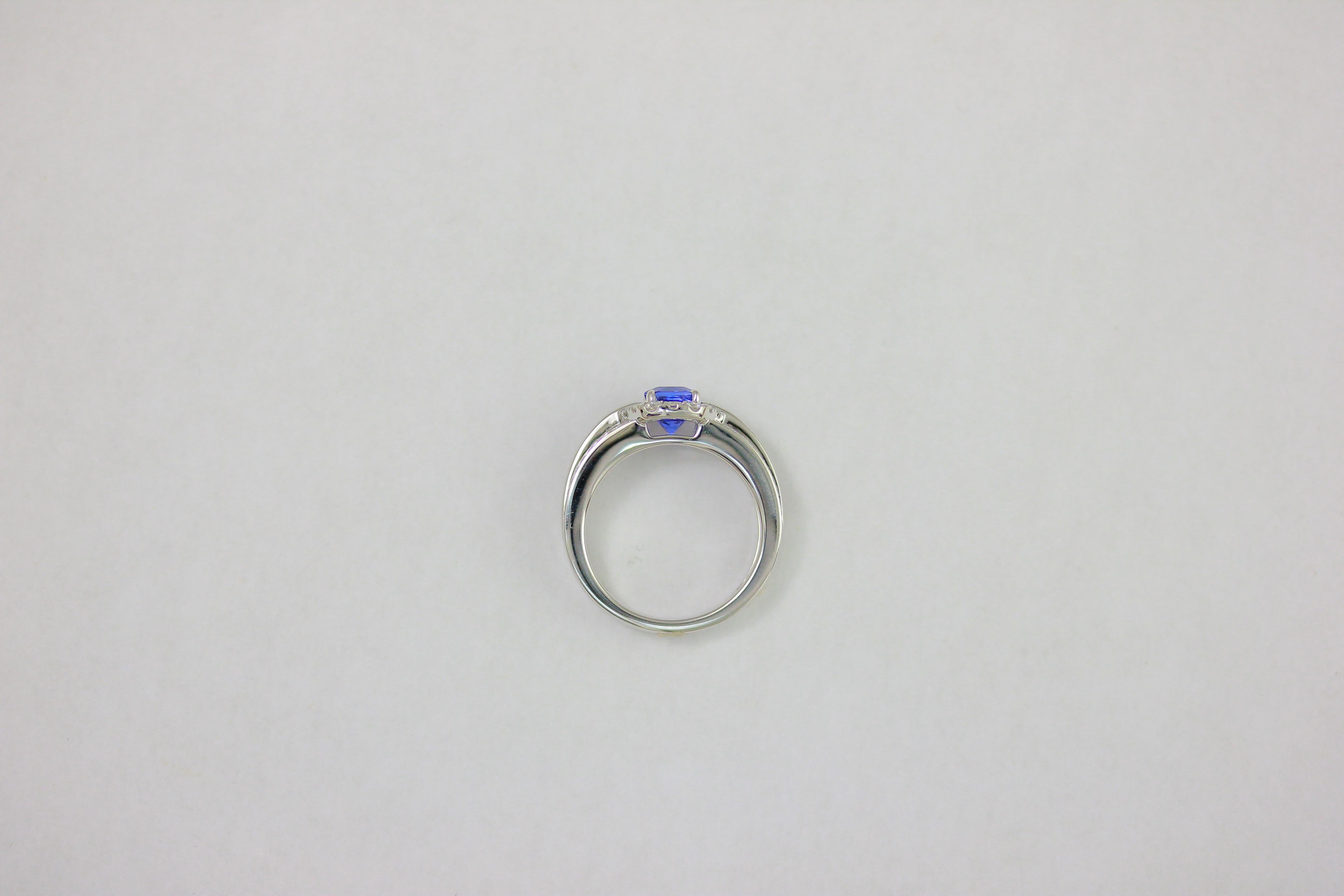 Frederic Sage 1.35 Carat Tanzanite Diamond Bridal Engagement Cocktail Ring In New Condition For Sale In New York, NY