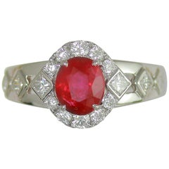 Frederic Sage 1.63 Carat Ruby and Diamond Engagement Bridal Cocktail Ring