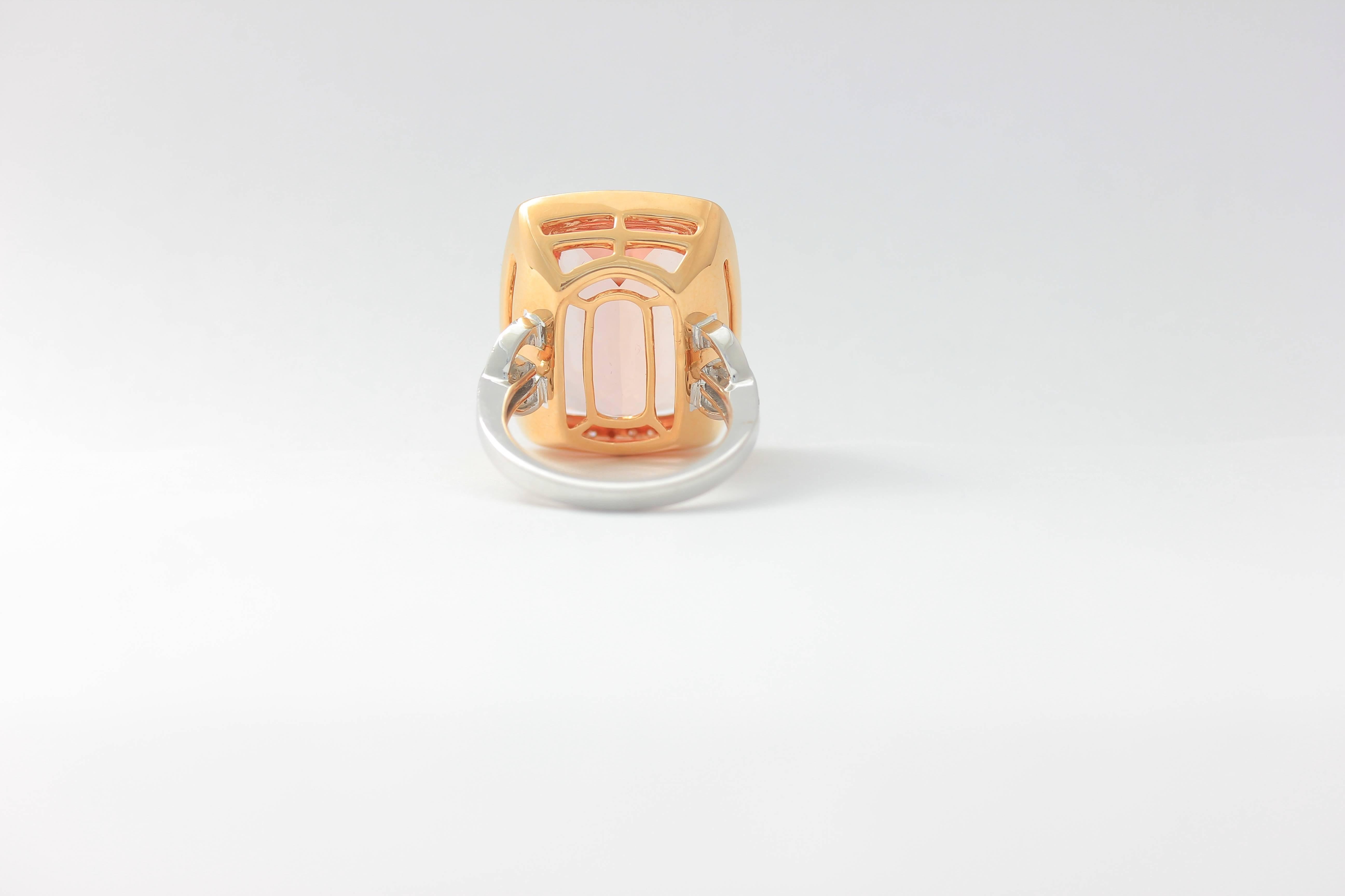 Women's or Men's Frederic Sage 18.13 Carat Morganite Diamond Ring For Sale