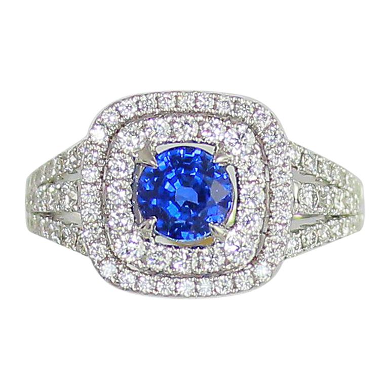 Frederic Sage 1.85 Carat Sapphire and White Diamond Cocktail Ring For Sale