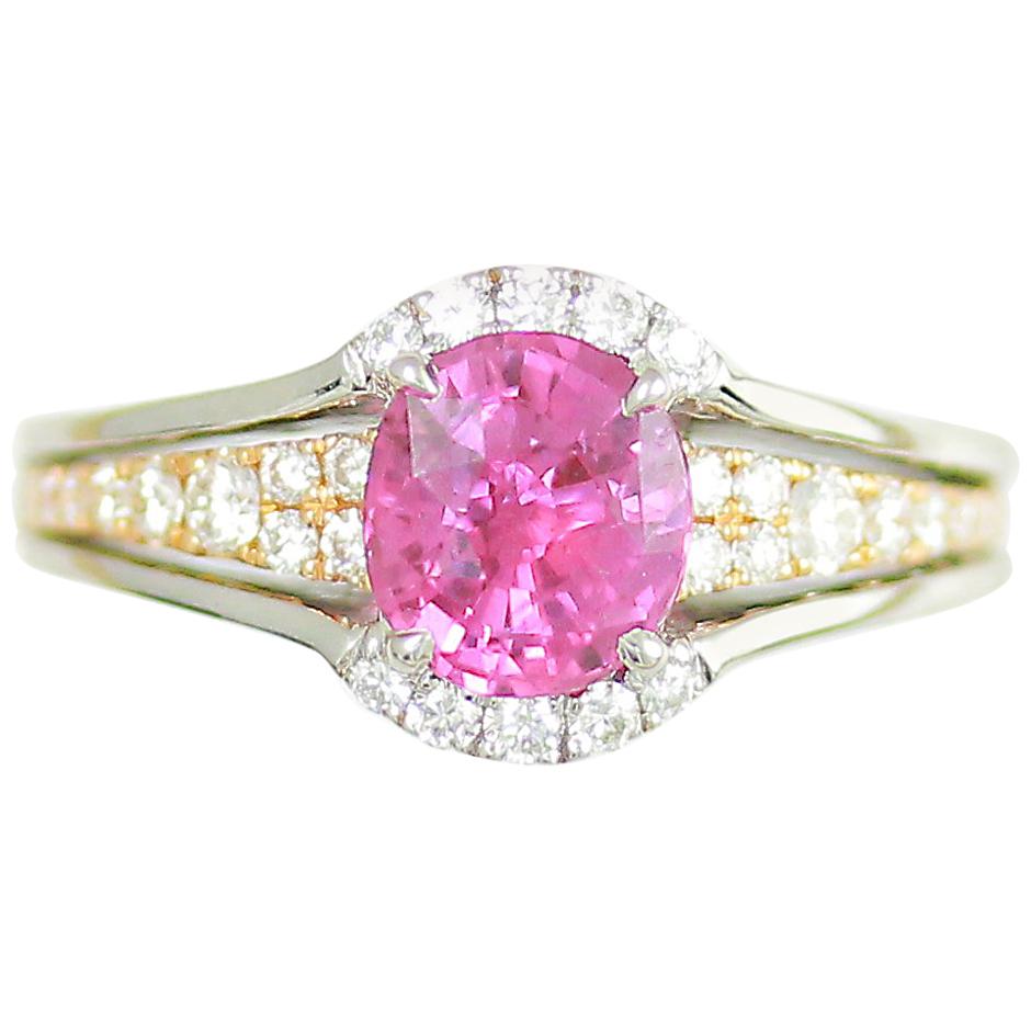 Frederic Sage 1.93 Carat Pink Sapphire Diamond Engagement Bridal Cocktail Ring For Sale