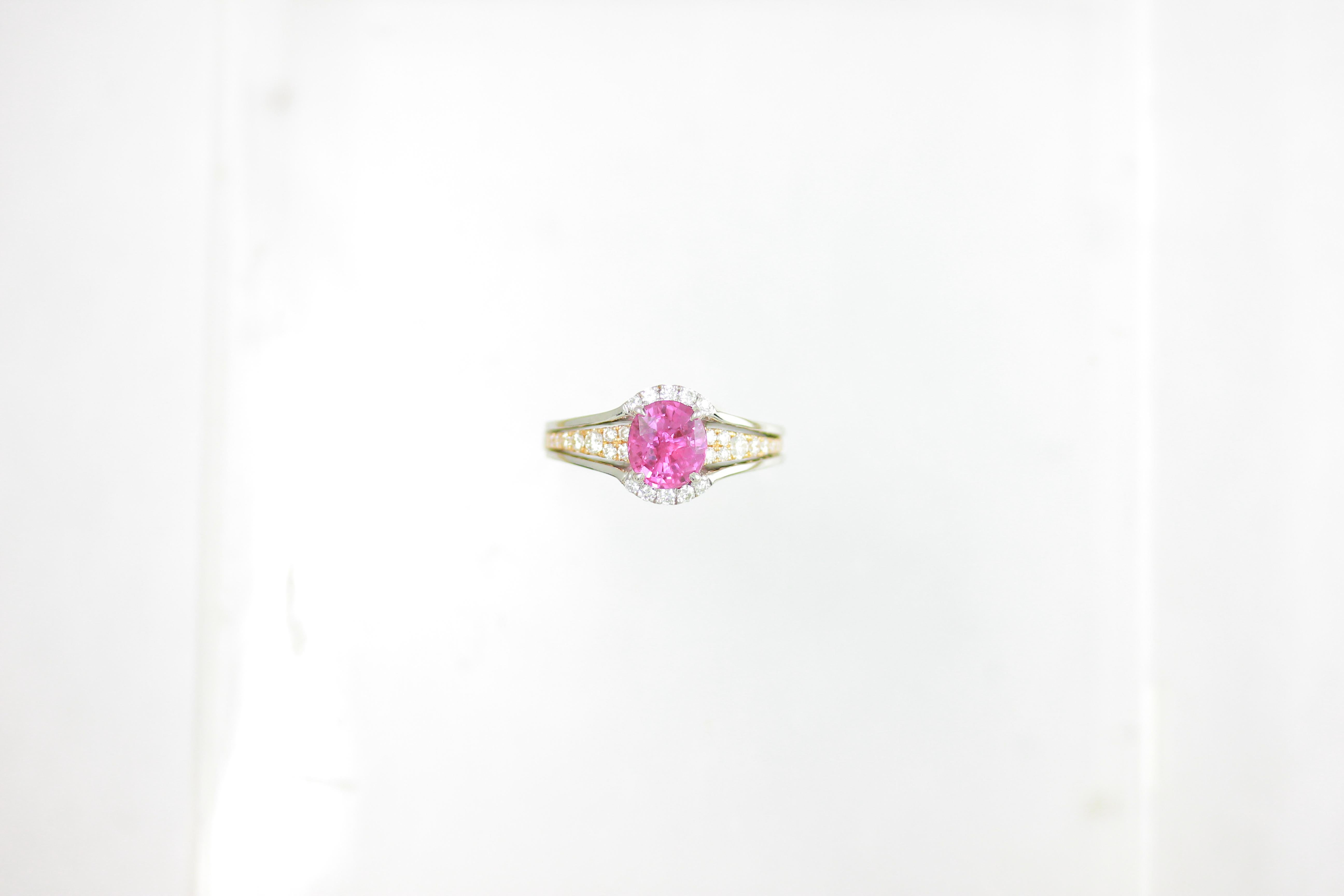 Oval Cut Frederic Sage 1.93 Carat Pink Sapphire Diamond Engagement Bridal Cocktail Ring For Sale