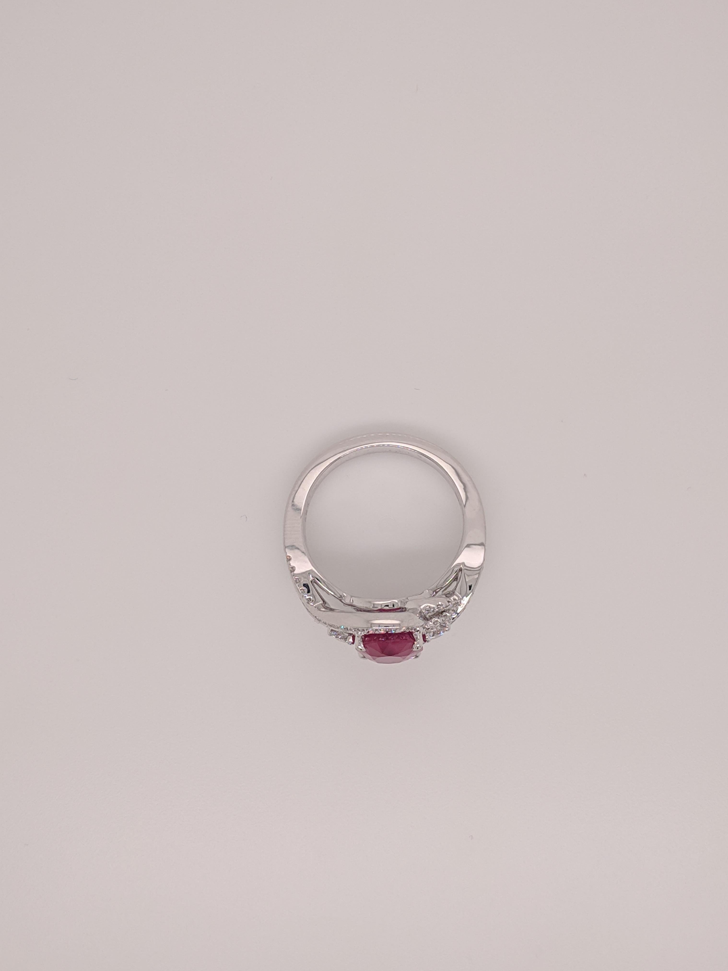 Frederic Sage 2.30 Carat Oval Ruby Diamond Engagement Cocktail Ring For Sale 1