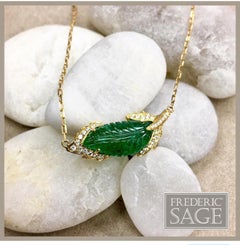 Frederic Sage 4.26 Emerald "Leaf" Pendant with Chain