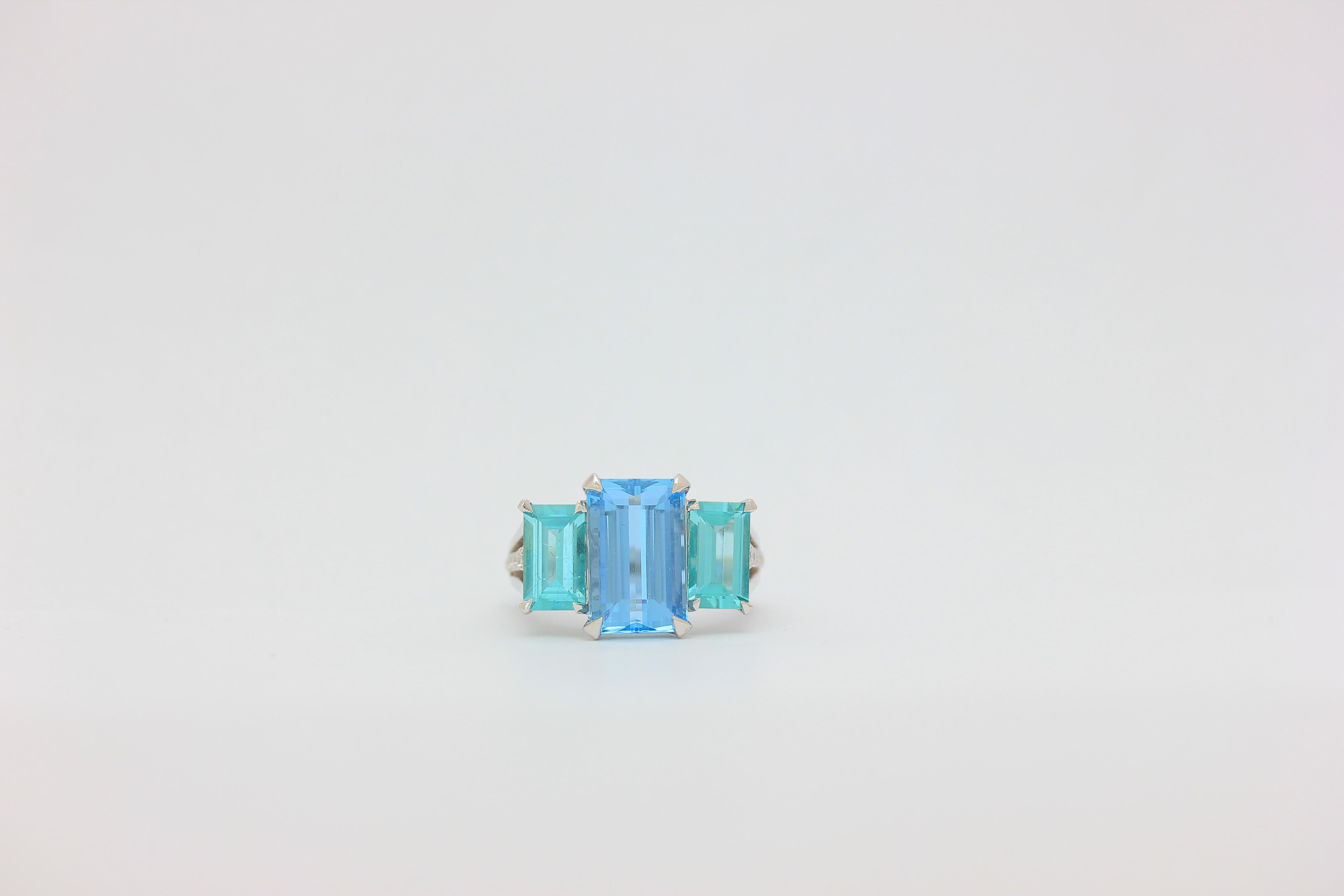 tourmaline and aquamarine ring