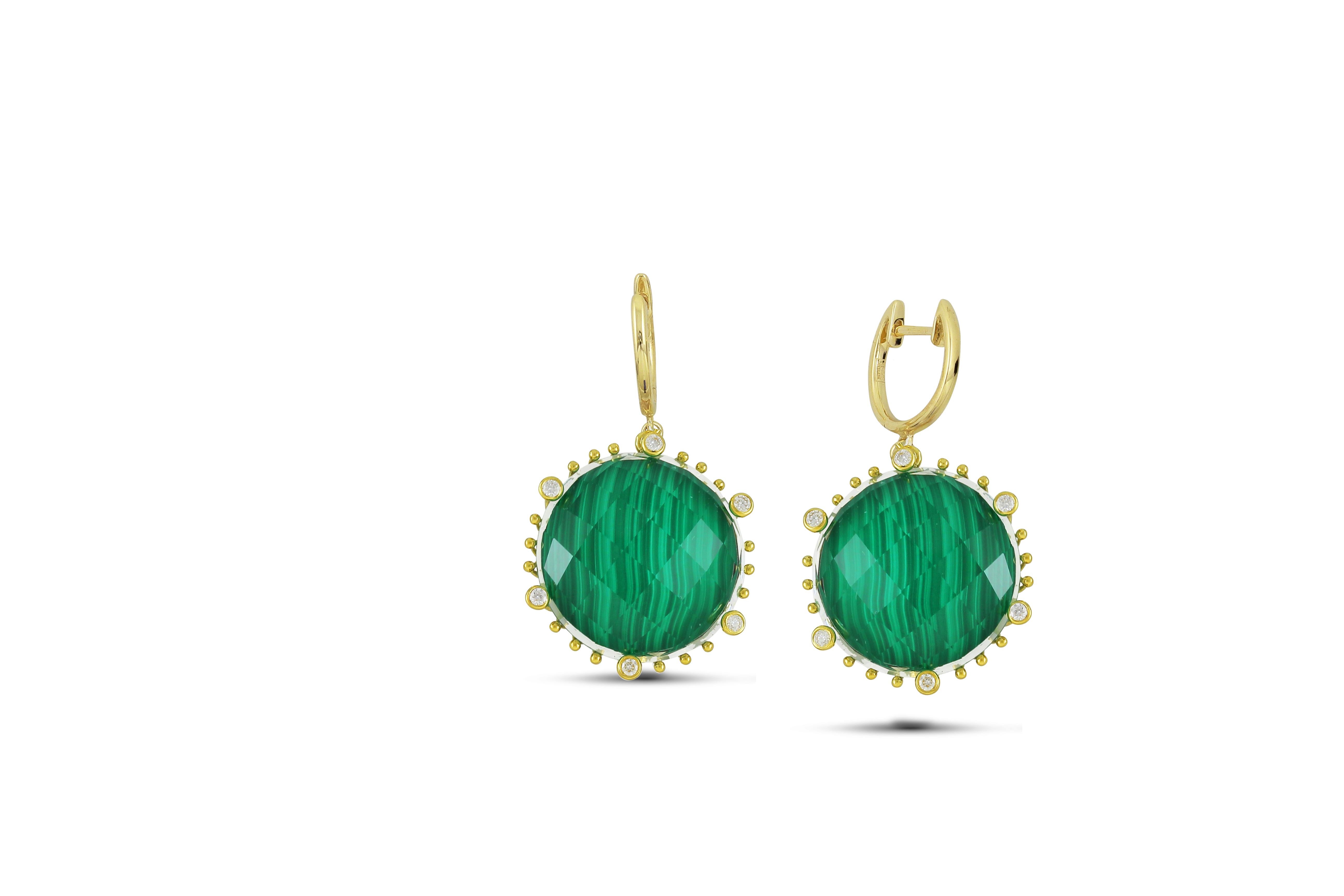 Contemporary Frederic Sage 50.74 Carat Malachite Earrings
