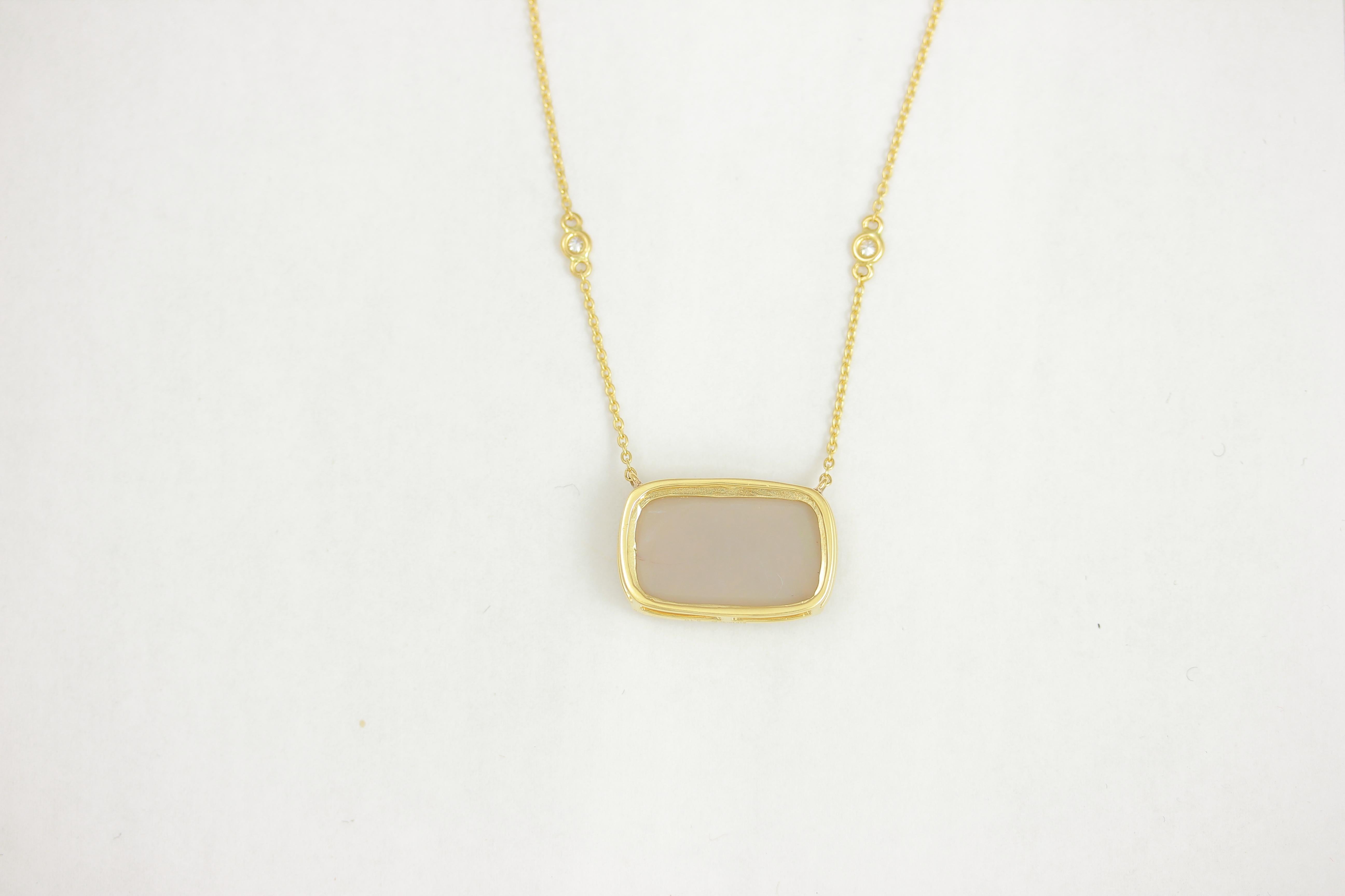 Contemporary Frederic Sage 5.10 Carat Opal and Diamond Pendant
