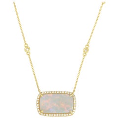 Frederic Sage 5.10 Carat Opal and Diamond Pendant