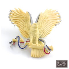 Frederic Sage 56.63 Carat Mammoth Bone "Eagle" Pendant/ Brooche