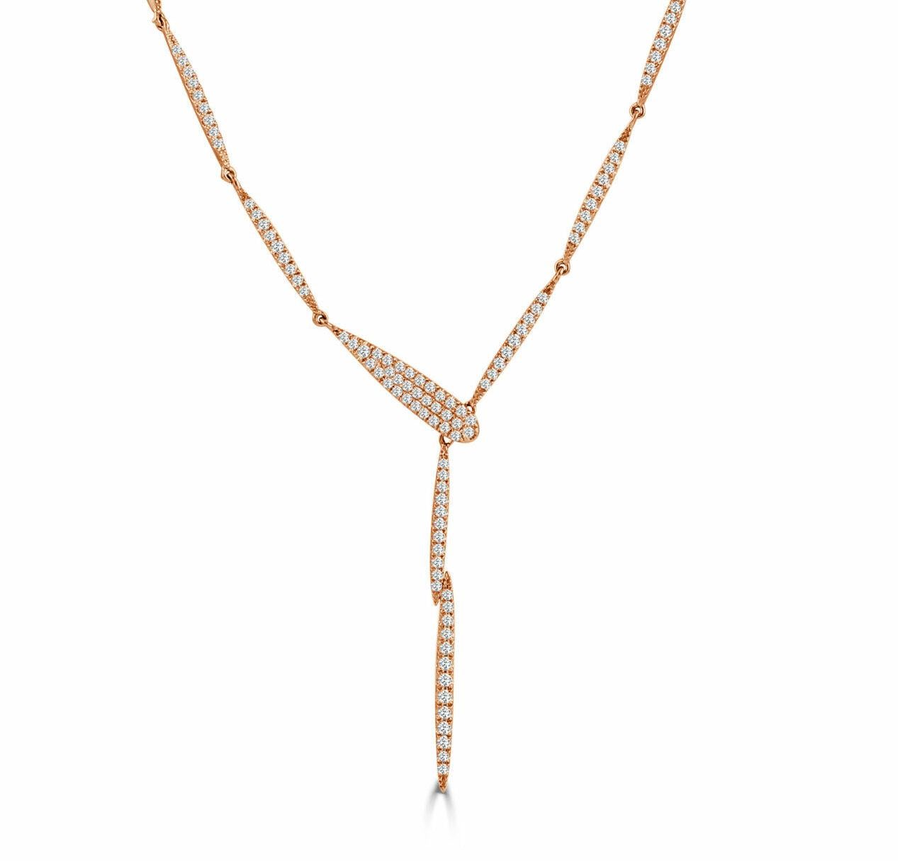 Diamond Aurora Lariat Necklace, 1.26 Ct

Available in other metal/ gemstone options: This Diamond pendant can be made in white, pink or yellow gold. 
Matching earrings, bangle and ring available or can be made