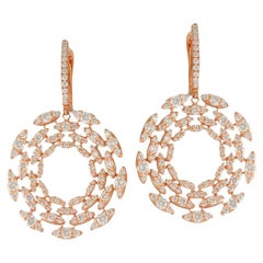 Diamond Flakes Earrings in Pink Gold