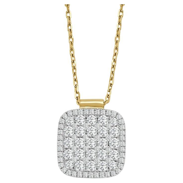 Extra großer Firenze II Diamant-Anhänger mit Kette-Halskette im Angebot