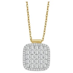 Extra großer Firenze II Diamant-Anhänger mit Kette-Halskette