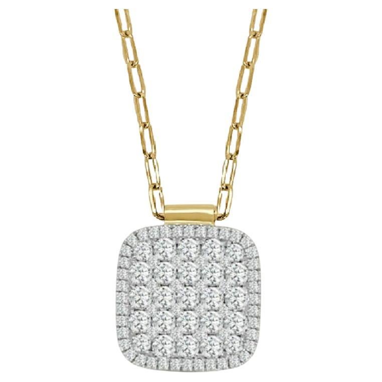 Frederic Sage Extra Large Firenze II Diamond Pendant with Mini Paper Clip Chain For Sale