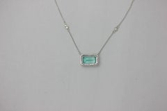 Frederic Sage Fine Neon Green Tourmaline and Diamond Pendant