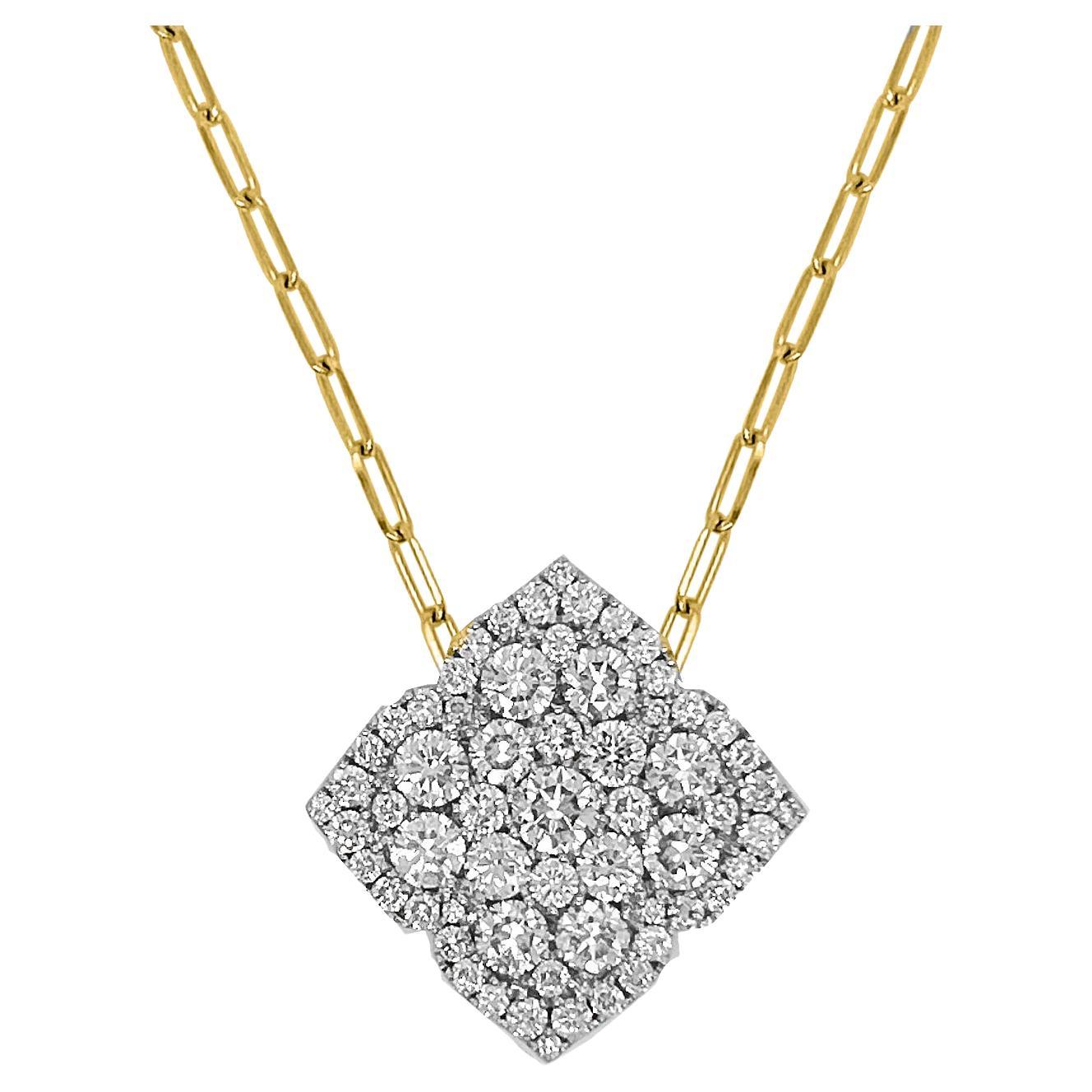 Grande Fleur D’amour All Diamond with Chain Pendant Necklace For Sale