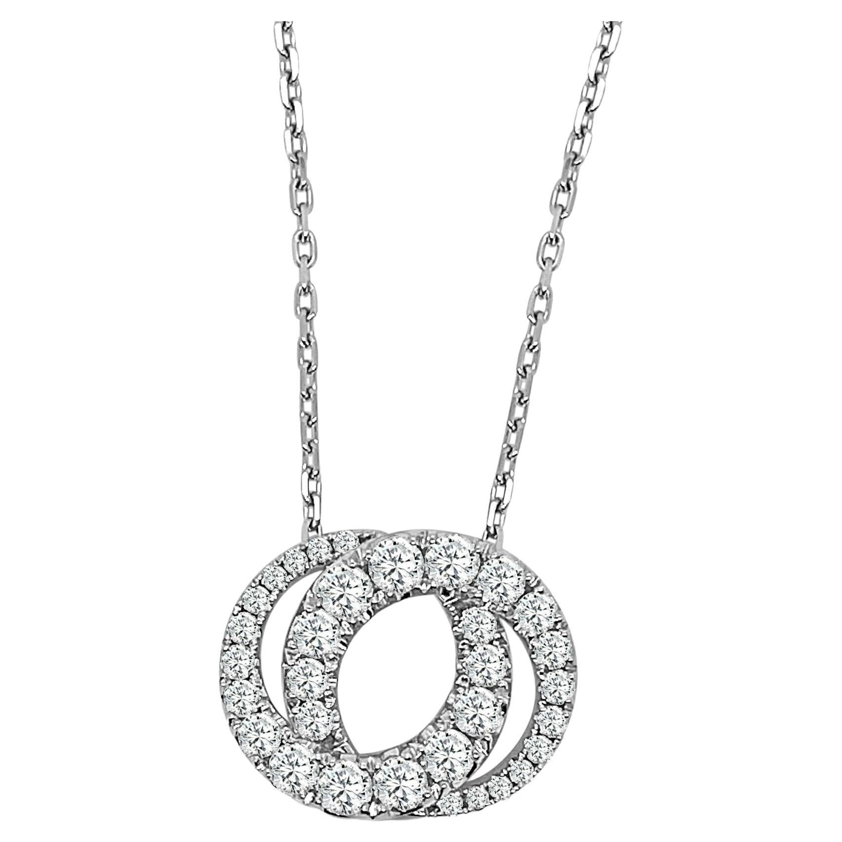 Frederic Sage - Grand pendentif halo d'amour tout en diamants avec chaîne