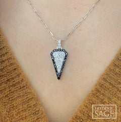 \Large Arrow Black & White Diamond Pendant
