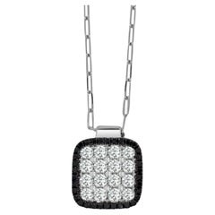 Frederic Sage Large Cushion Firenze II, Black 
White Diamond Pendant