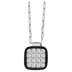 Frederic Sage Pendentif Firenze II grand coussin en diamant noir et blanc