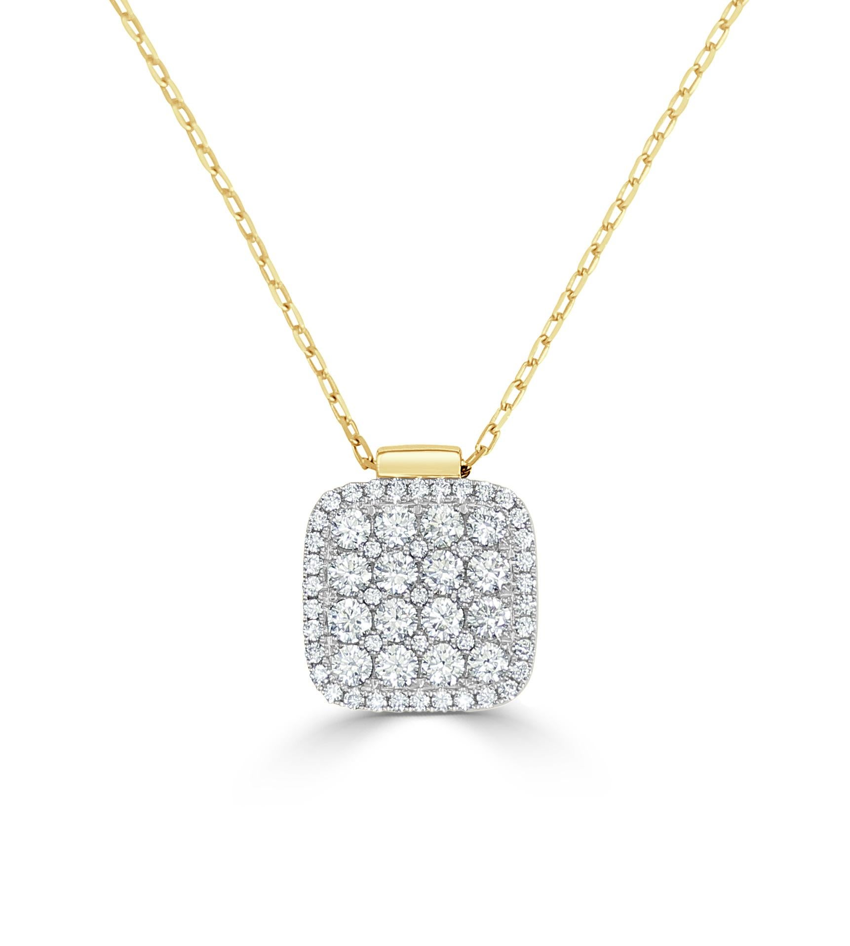 Women's Large “Firenze II” Diamond Pendant with Chain For Sale