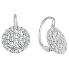 Frederic Sage Large Round Firenze II Diamond Cluster Earrings in White Gold
