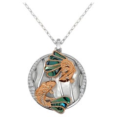 Frederic Sage Medium Koi Pendant with Abalone and White Mother of Pearl Pendant
