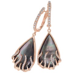 lunaflame shop Frederic Sage Mini Pear-Shaped “Luna Flame” Earrings with Black Mother-of-Pearl