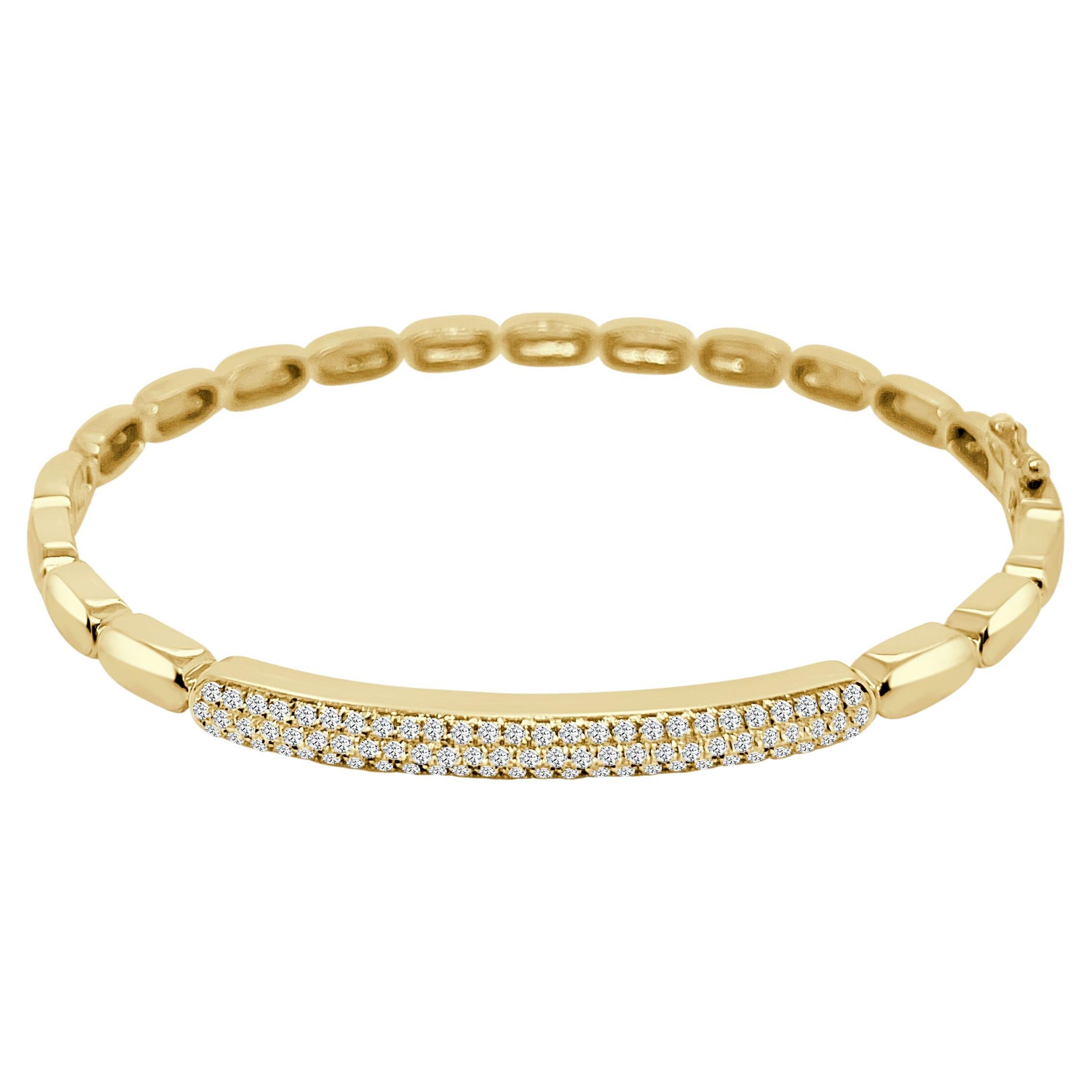 Ovales Gliederarmband aus poliertem Gold und Diamanten von Frederic Sage im Angebot