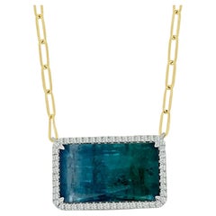 Frederic Sage Pendant Necklace in 18k Yellow & White Gold Bi-Color Tourmaline