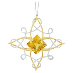 Frederic Sage Pendant Necklace with Yellow Beryl, Yellow Sapphire and Diamond