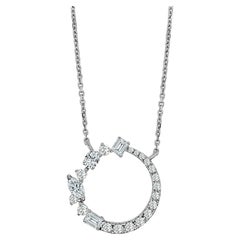 Frederic Sage Round Emerald Cut, Marqius, Oval 
Round All Diamond Pendant