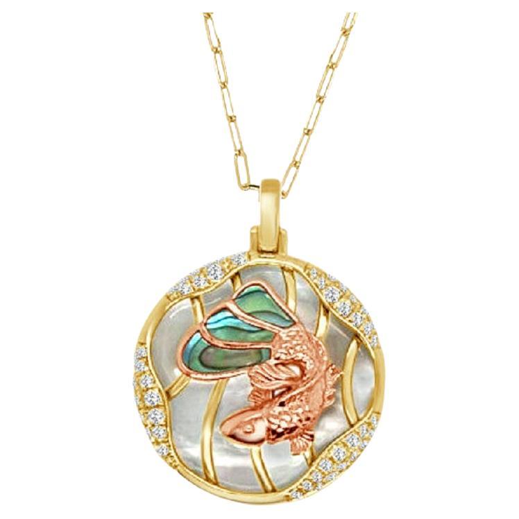 Frederic Sage Small Koi Fish Pendant with Abalone Tail