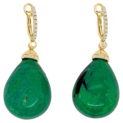 Turquoise Diamond Black Onyx Meghna Jewels Flame Drop Earrings For Sale ...