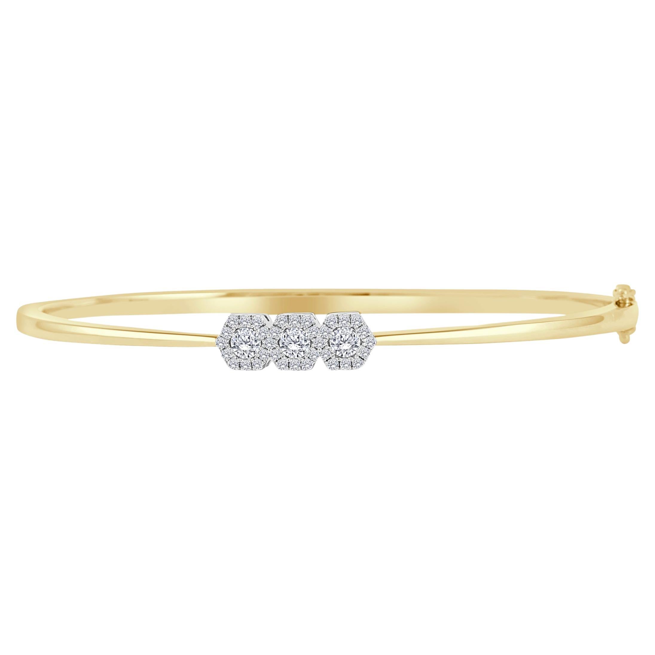 Triple Hexagonal Firenze II Diamond Bangle