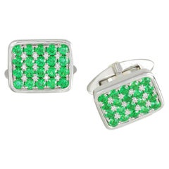 Boutons de manchette Frederic Sage en tsavorite et diamants