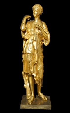 Large French Neoclassical Gilt Bronze Sculpture Signed Reduction Sauvage