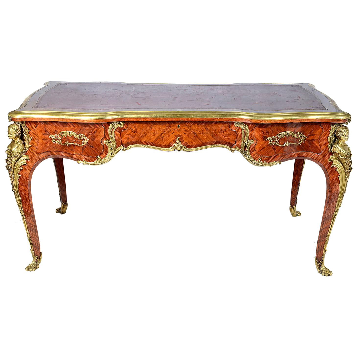 Frederic Schmit, Paris, grande plaque de bureau de style Louis XVI, 19ème siècle