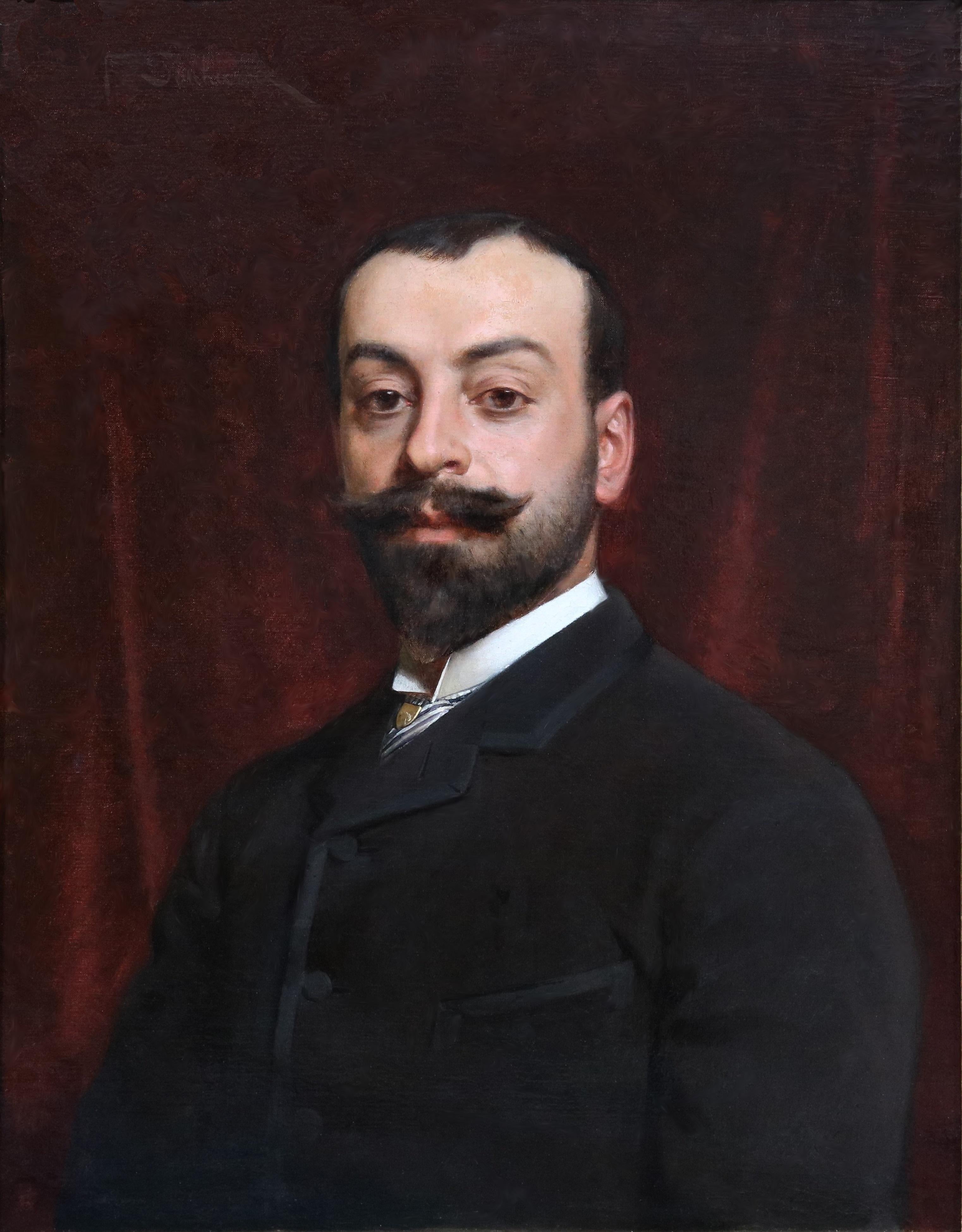 Frédéric Soulacroix - 19. Jahrhundert Ölgemälde Self-Portrait eines französischen Künstlers im Angebot 2