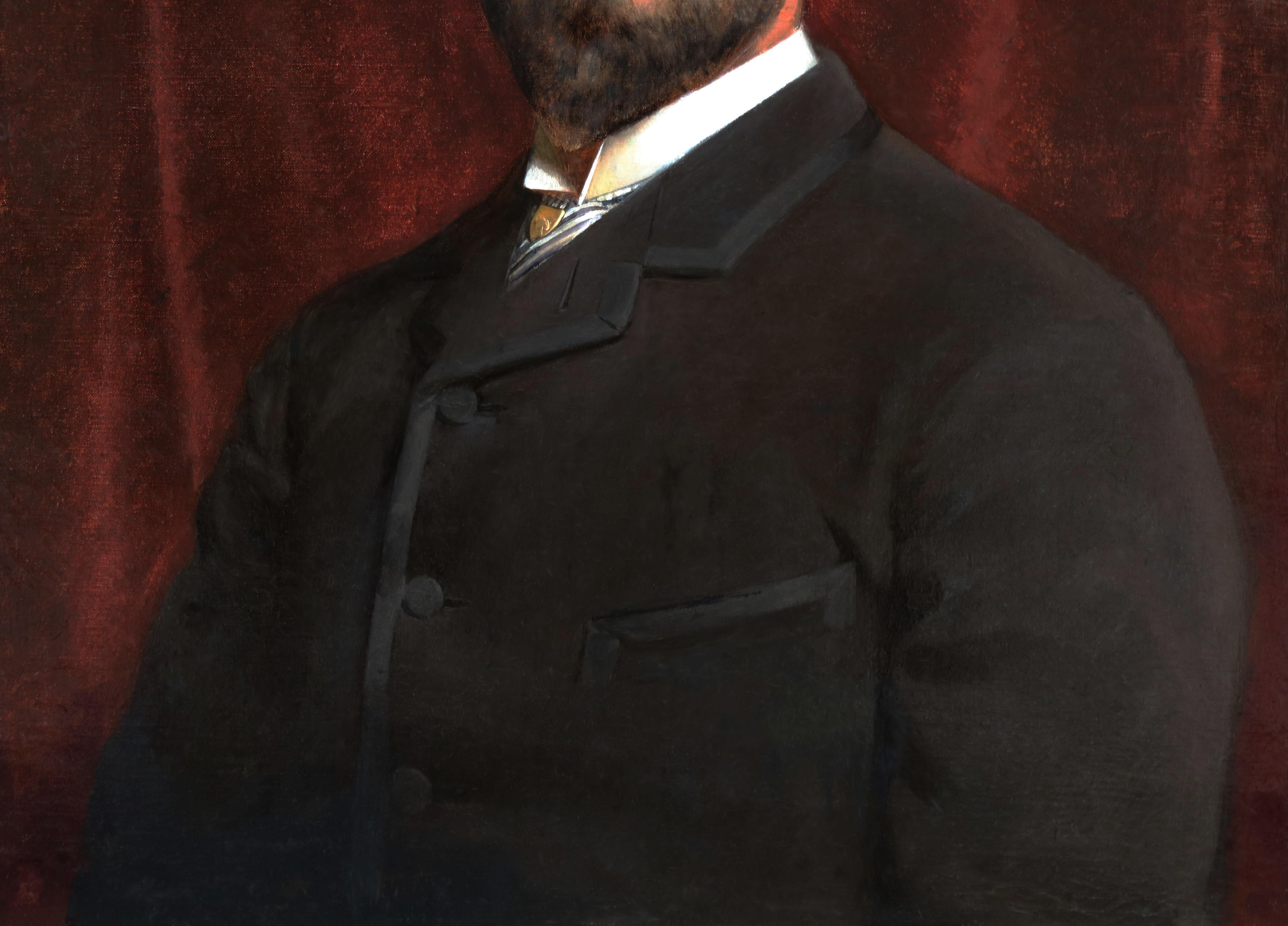 Frédéric Soulacroix - 19. Jahrhundert Ölgemälde Self-Portrait eines französischen Künstlers im Angebot 3